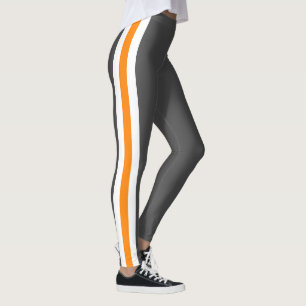 Team Spirit of Tennessee, Orange, Grey, and White Leggings