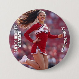 Team Spirit Photo Button Pin - Light Text