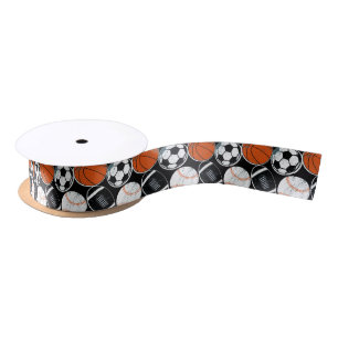 Team sport balls satin ribbon
