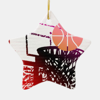 Team Sports Ball Basketball Net Coach Game Ceramic Tree Decoration