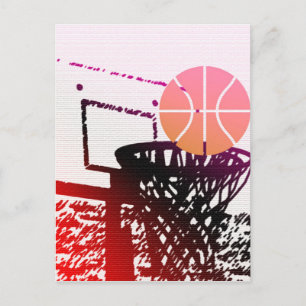 Team Sports Ball Basketball Net Coach Game Postcard