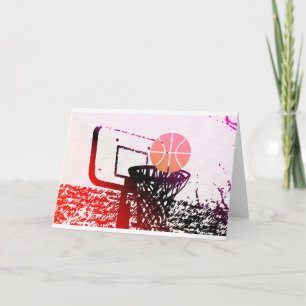 Team Sports Ball Basketball Net Coach Game Thank You Card