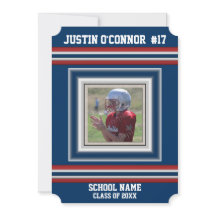 Team Sports Stripes Photo Graduation Announcement 