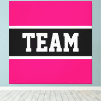 TEAM Sporty Athletic Bright Pink Black Stripes