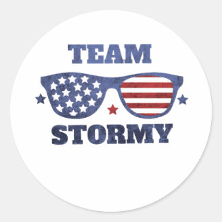 team stormy classic round sticker