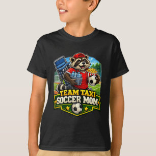 Team Taxi Soccer Mum Funny Youth Parent Supporter T-Shirt