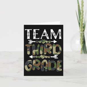 Team Third Grade Back To School 1st Day Camo Teach Card