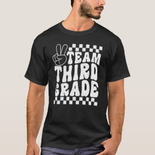 Team Third Grade Peace Hand Groovy First Day Of Sc T-Shirt