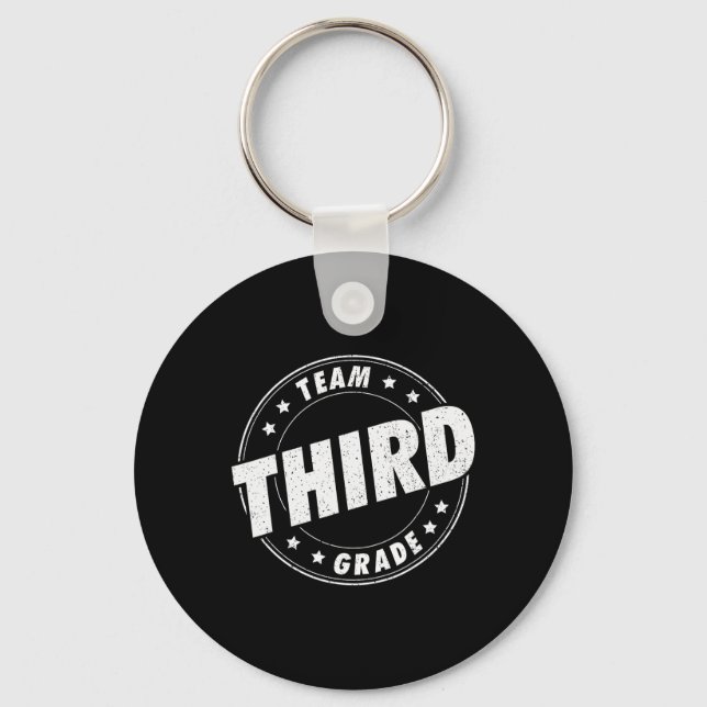 Team Third Grade Teacher Student Back To School 3r Key Ring (Front)