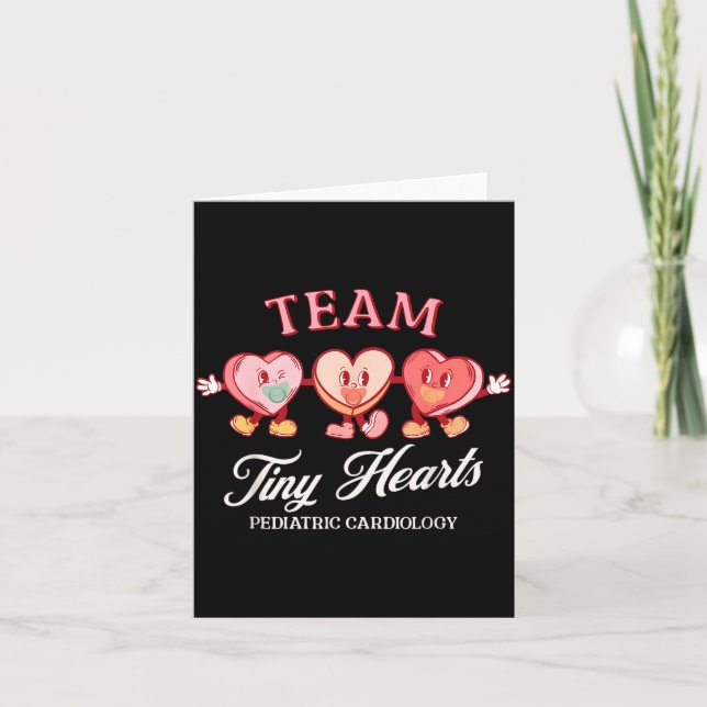 Team Tiny Heart Pediatric Cardiology Candy Heart V Card (Front)