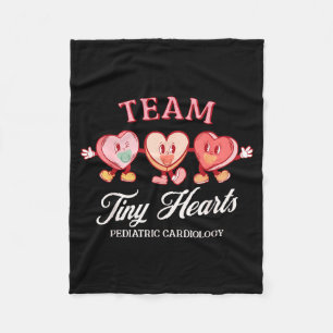 Team Tiny Heart Pediatric Cardiology Candy Heart V Fleece Blanket