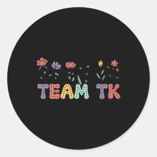 Team Tk Kindergarten Teacher Back To School Retro Classic Round Sticker