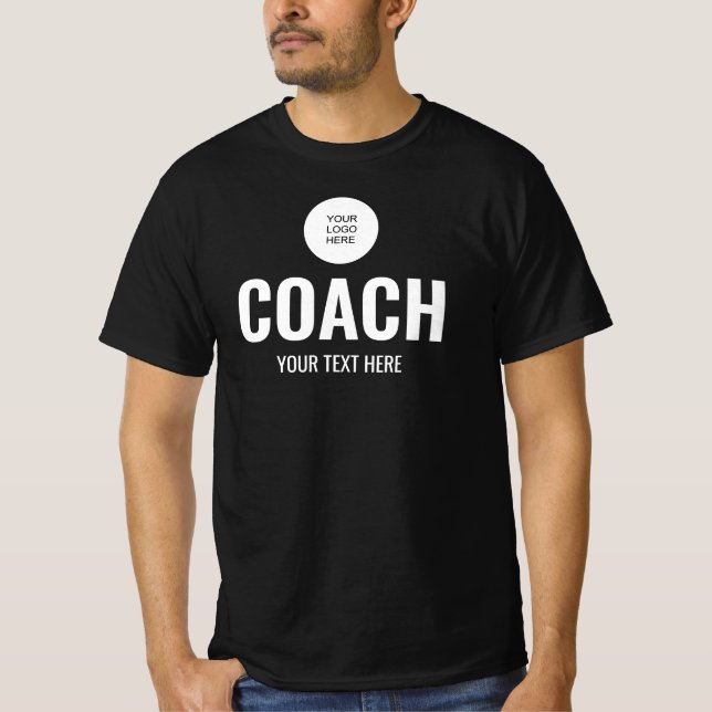 Team Trainer Coach Upload Logo Here Mens Black T-Shirt (Front)