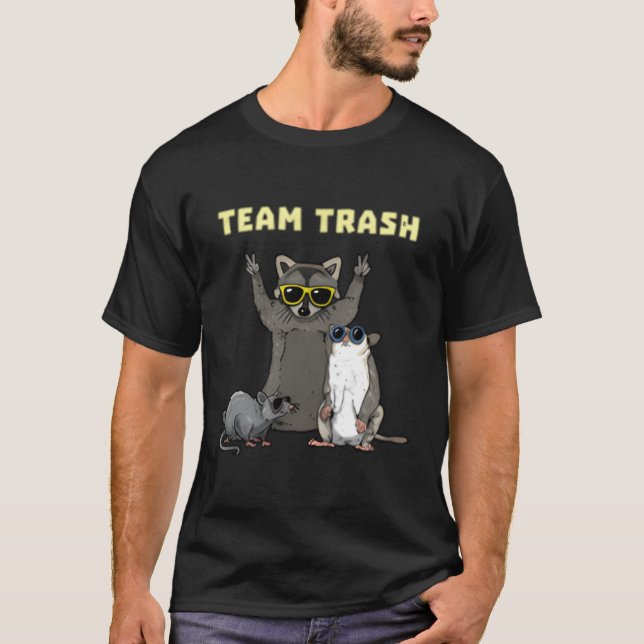 Team Trash Opossum Racoon Rat Animals Garbage Gan T-Shirt (Front)