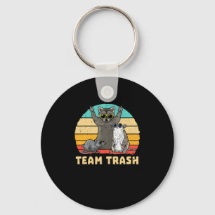 Team Trash Opossum Racoon Rat, Funny Animals Garb Key Ring