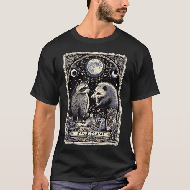 Team Trash Tarot Card Opossum Witchcraft Goth  T-Shirt (Front)