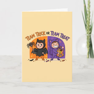 Team Trick or Team Treat Halloween Kids Card