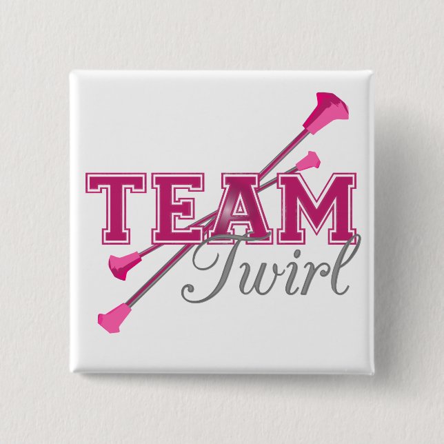 Team Twirl Baton 15 Cm Square Badge (Front)