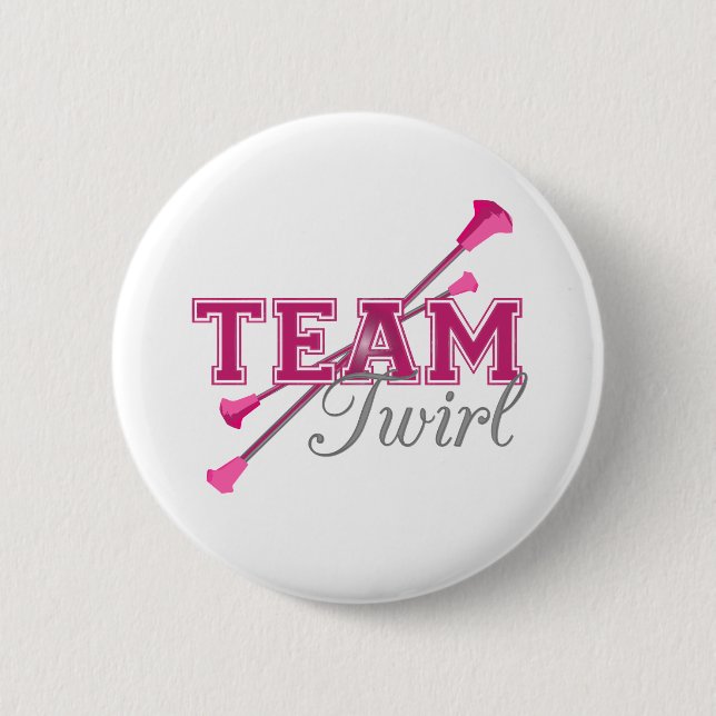 Team Twirl Baton 6 Cm Round Badge (Front)