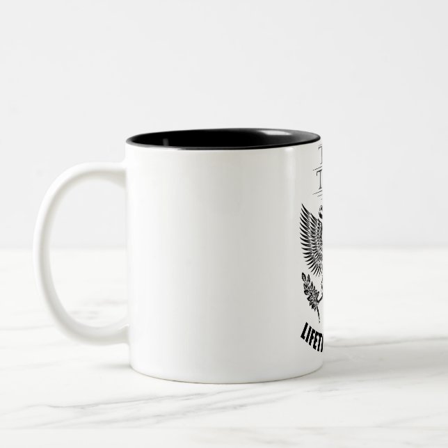 Team Tyler Lifetime member Two-Tone Coffee Mug (Left)