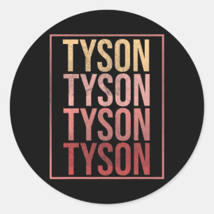 Team Tyson Family Personalised Name Groovy Vintage Classic Round Sticker