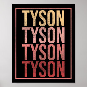 Team Tyson Family Personalised Name Groovy Vintage Poster