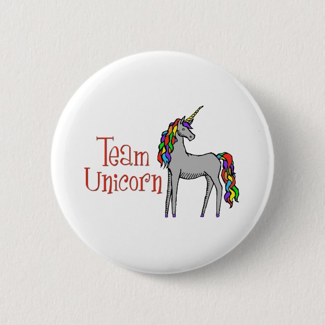 Team Unicorn Rainbow 6 Cm Round Badge (Front)