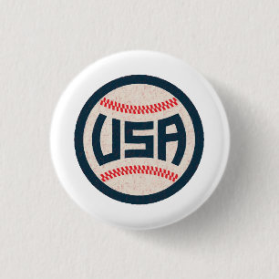 Team USA Baseball 3 Cm Round Badge