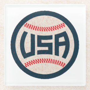 Team USA Baseball Glass Coaster