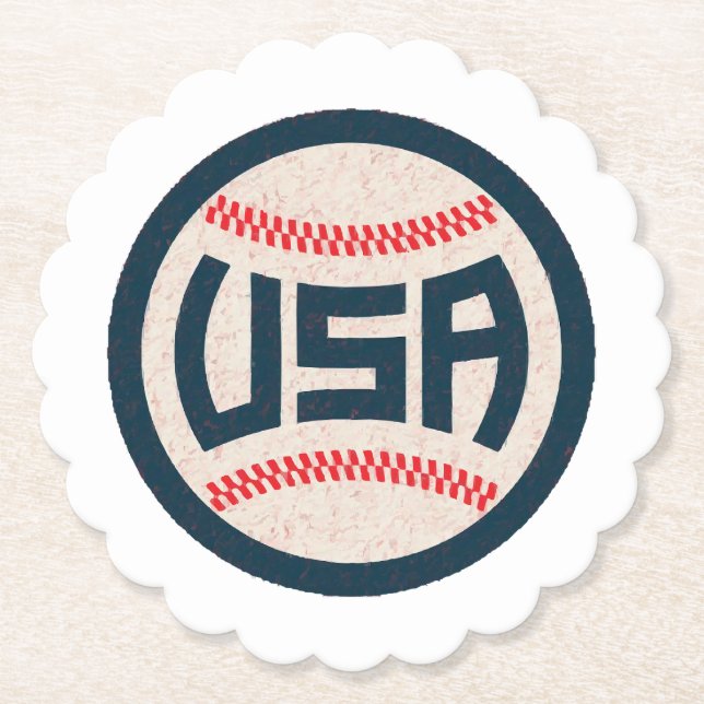 Team USA Baseball Paper Coaster (Front)