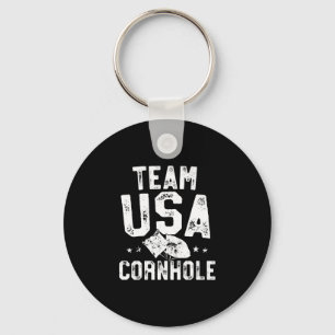 Team usa cornhole champion bean bag toss key ring