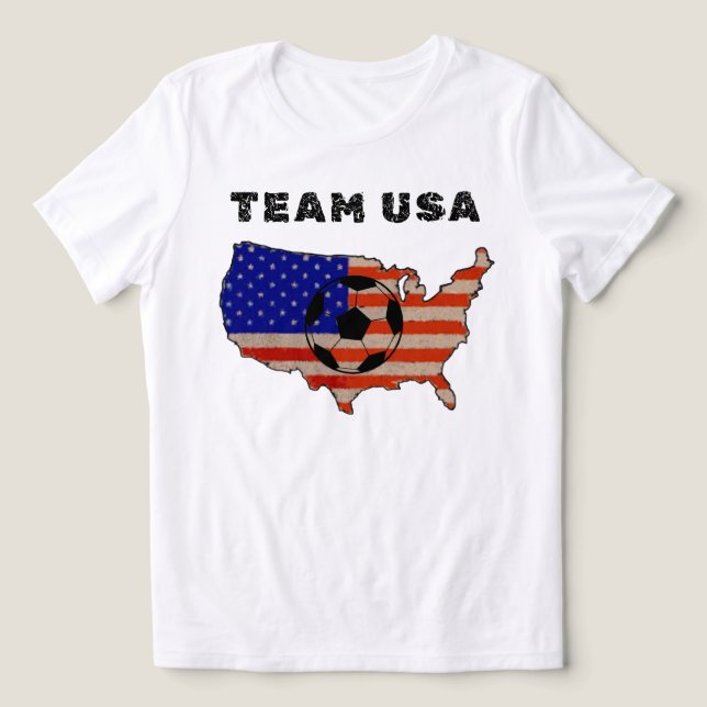 Team USA Distressed Flag Soccer Game Day 2026 Tri-Blend Shirt (Design Front)