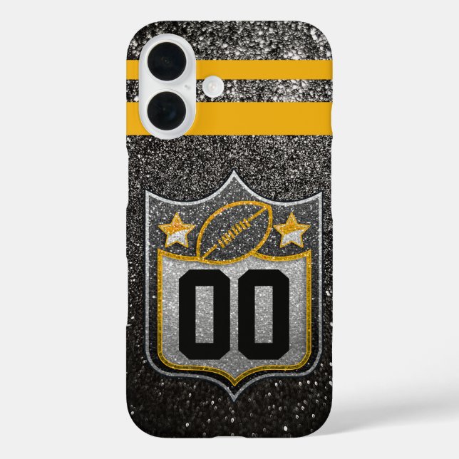Team USA Sports Black and Gold Pittsburgh Football Case-Mate iPhone Case (Back)