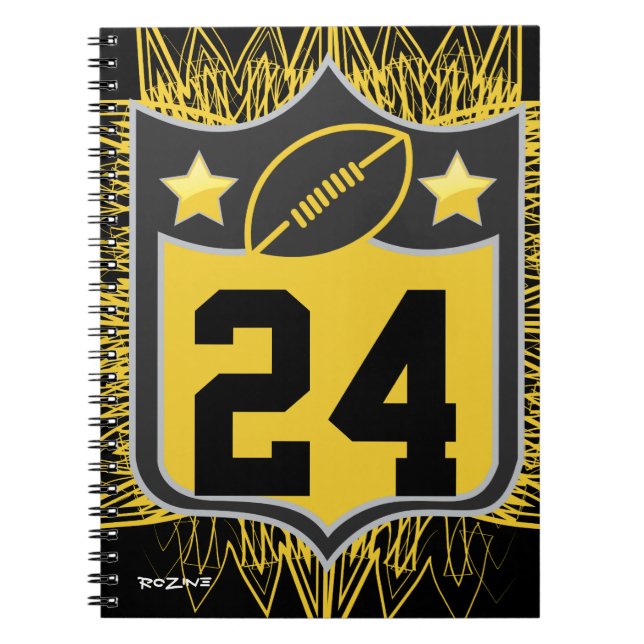 Team USA Sports Black and Gold Pittsburgh Football Spiral Notebook (Front)