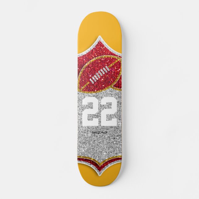 Team USA Sports Red and Gold Champion Football Skateboard (Front)