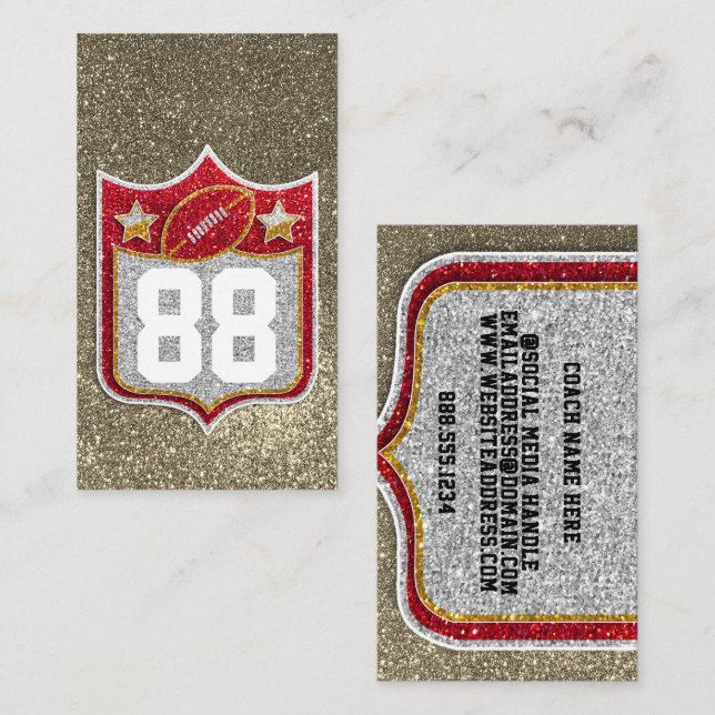 Team USA Sports Red and Gold College Football Business Card (Front/Back)