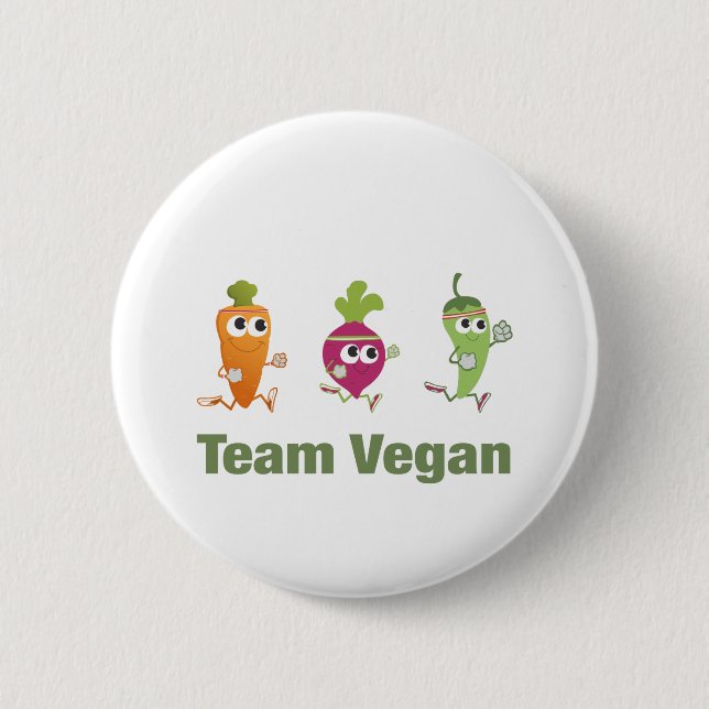 Team Vegan 6 Cm Round Badge (Front)