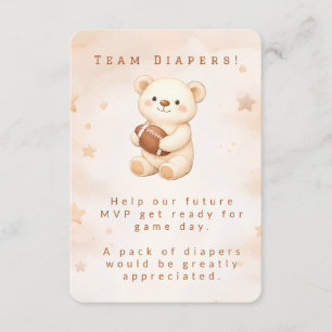 Team Watercolor Teddy Bear Football  Enclosure Card