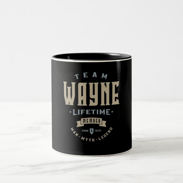 Team Wayne Lifetime Member Personalised Name Two-Tone Coffee Mug (Center)