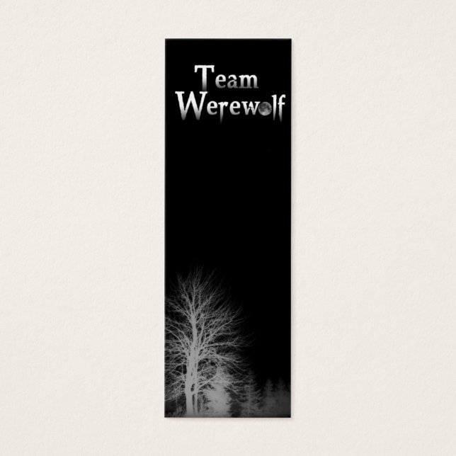 Team Werewolf Skinny Bookmark (Front)