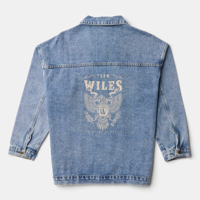 TEAM WILES Lifetime Member.  Denim Jacket (Back)