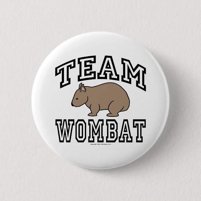 Team Wombat 6 Cm Round Badge (Front)