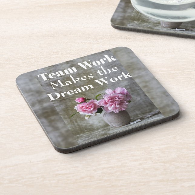 Team Work Beverage Coaster (Left Side)