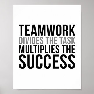Team Work Devices The Task Multiples The Success Poster