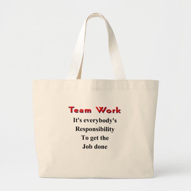 Team work large tote bag (Front)