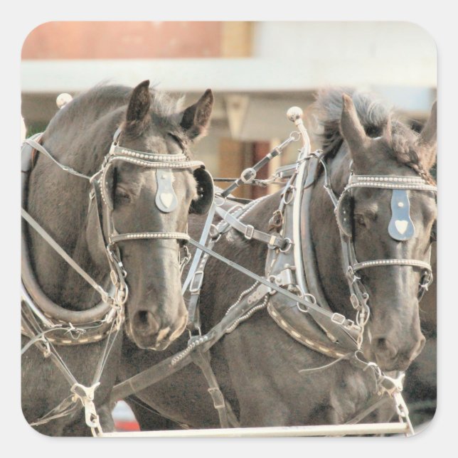 Team  work square sticker (Front)