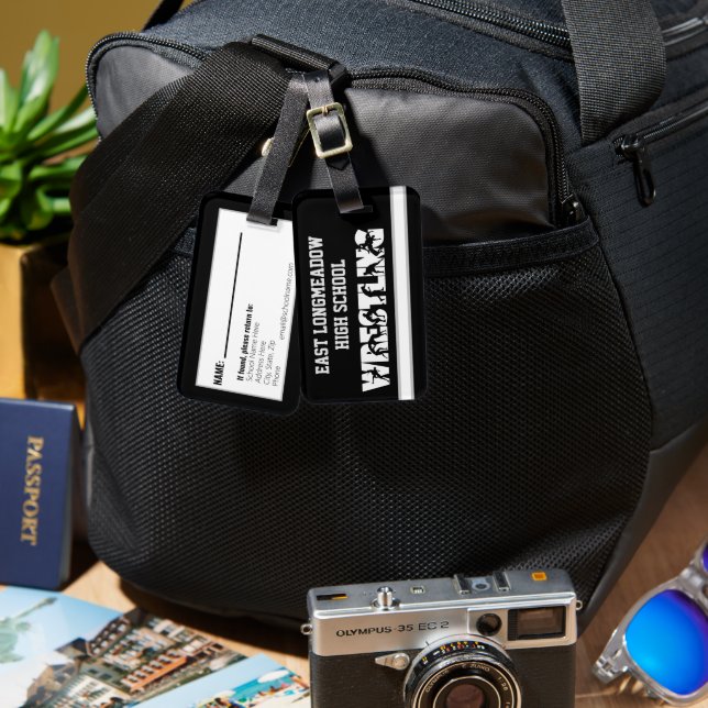 Team Wrestling Gear Bag Luggage Tag (Front & Back)