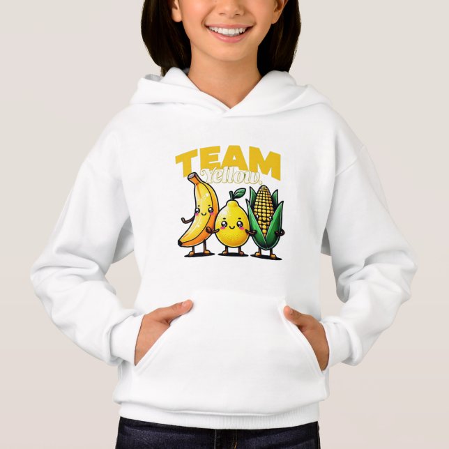 Team Yellow Cute Kawaii Fruits and Vegetables  (Front)