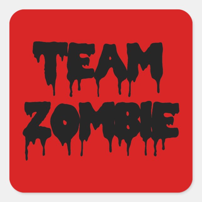 Team Zombie Square Sticker (Front)