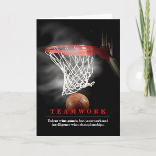 Teamwork Basketball Motivational Inspirational Card
